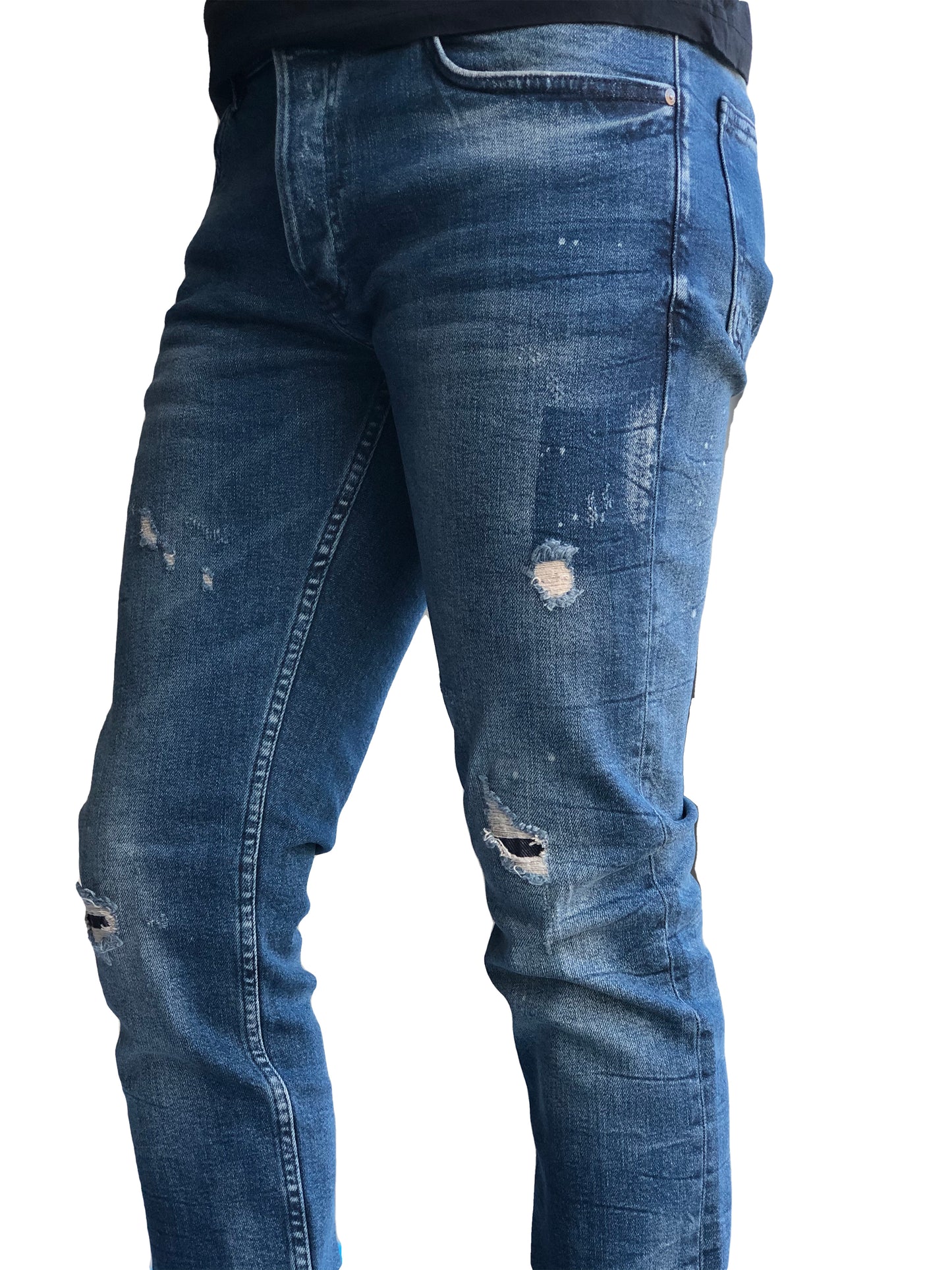 JEANS Slim Fit Homme, Coton Confortable Bleu 7349