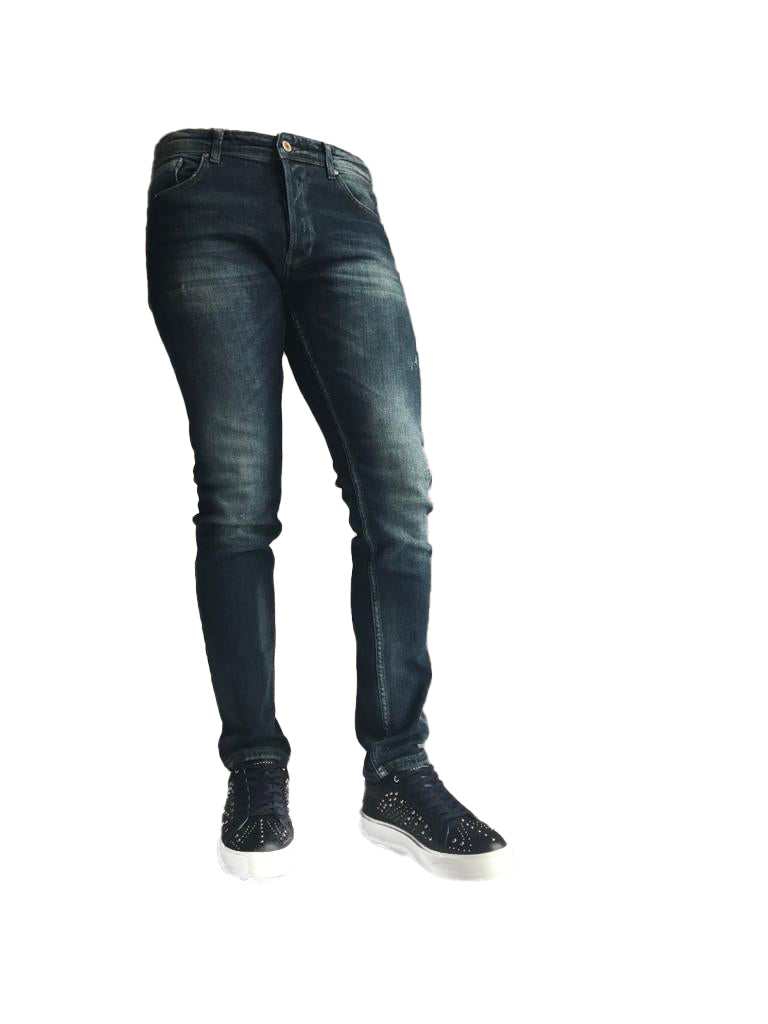 Slim Fit Mens Jeans Blue Comfortable Cotton 7357