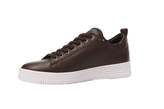Men's Casual Handmade Genuine Leather Sneakers Brown/Burgundy