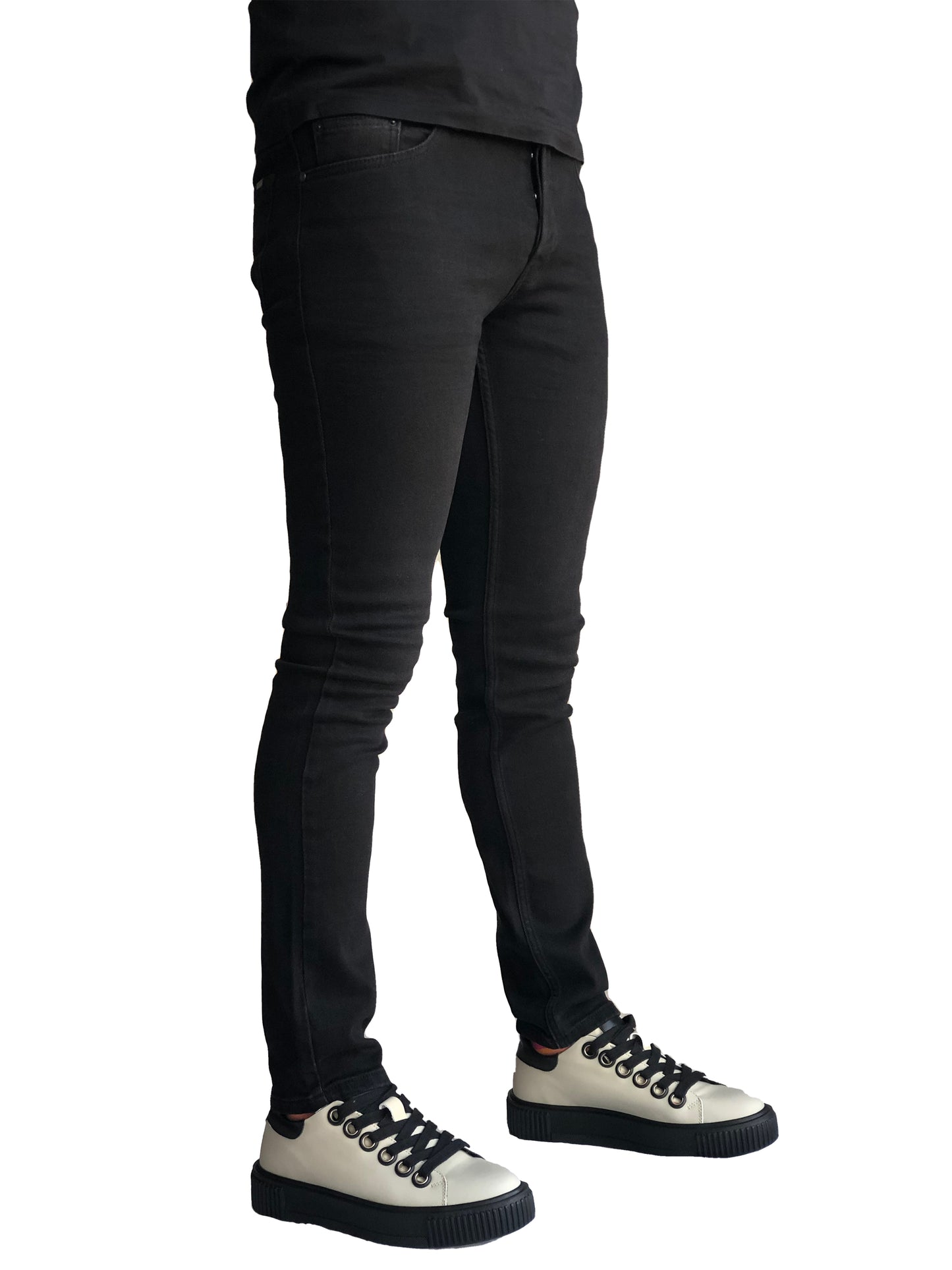 JEANS Slim Fit Homme, Noir Coton Confortable B378