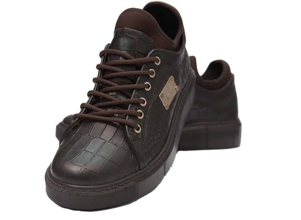 Casual, Handmade, Genuine Leather Mens Shoes 10528 Brown