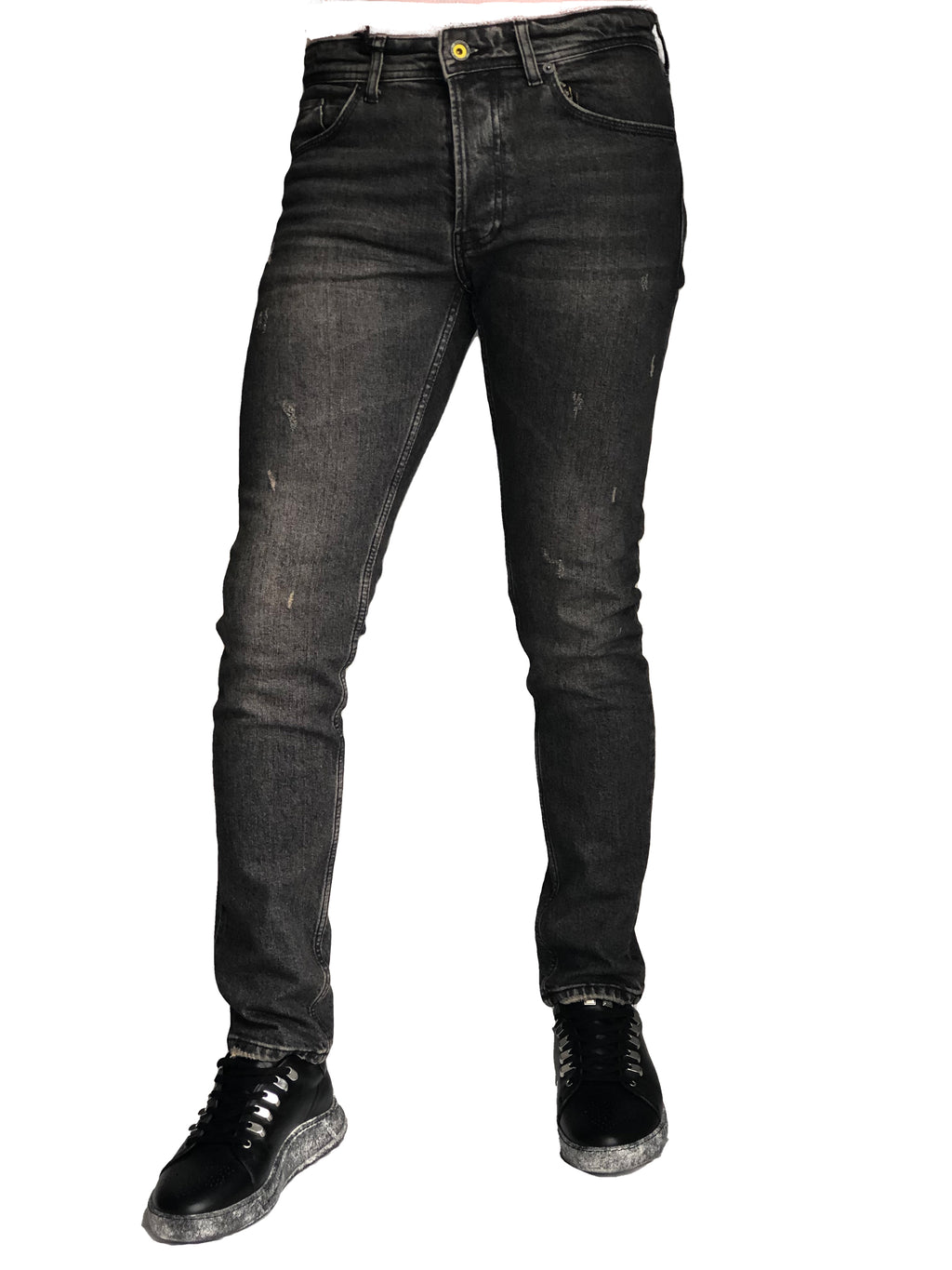 Slim Fit Mens Jeans Black Cotton 7281