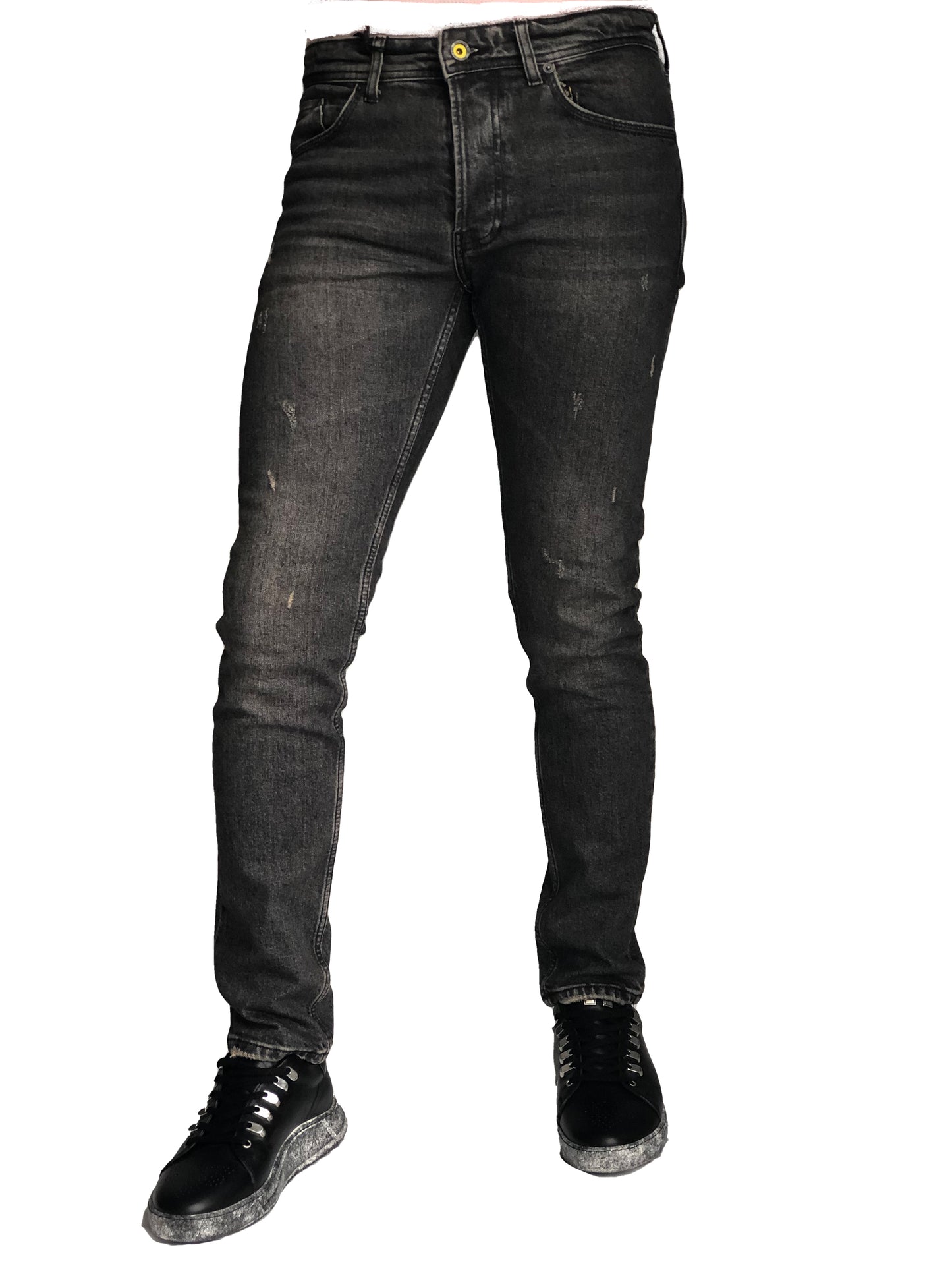 Slim Fit Mens Jeans Black Cotton 7281