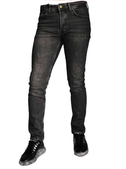Slim Fit Mens Jeans Black Cotton 7281