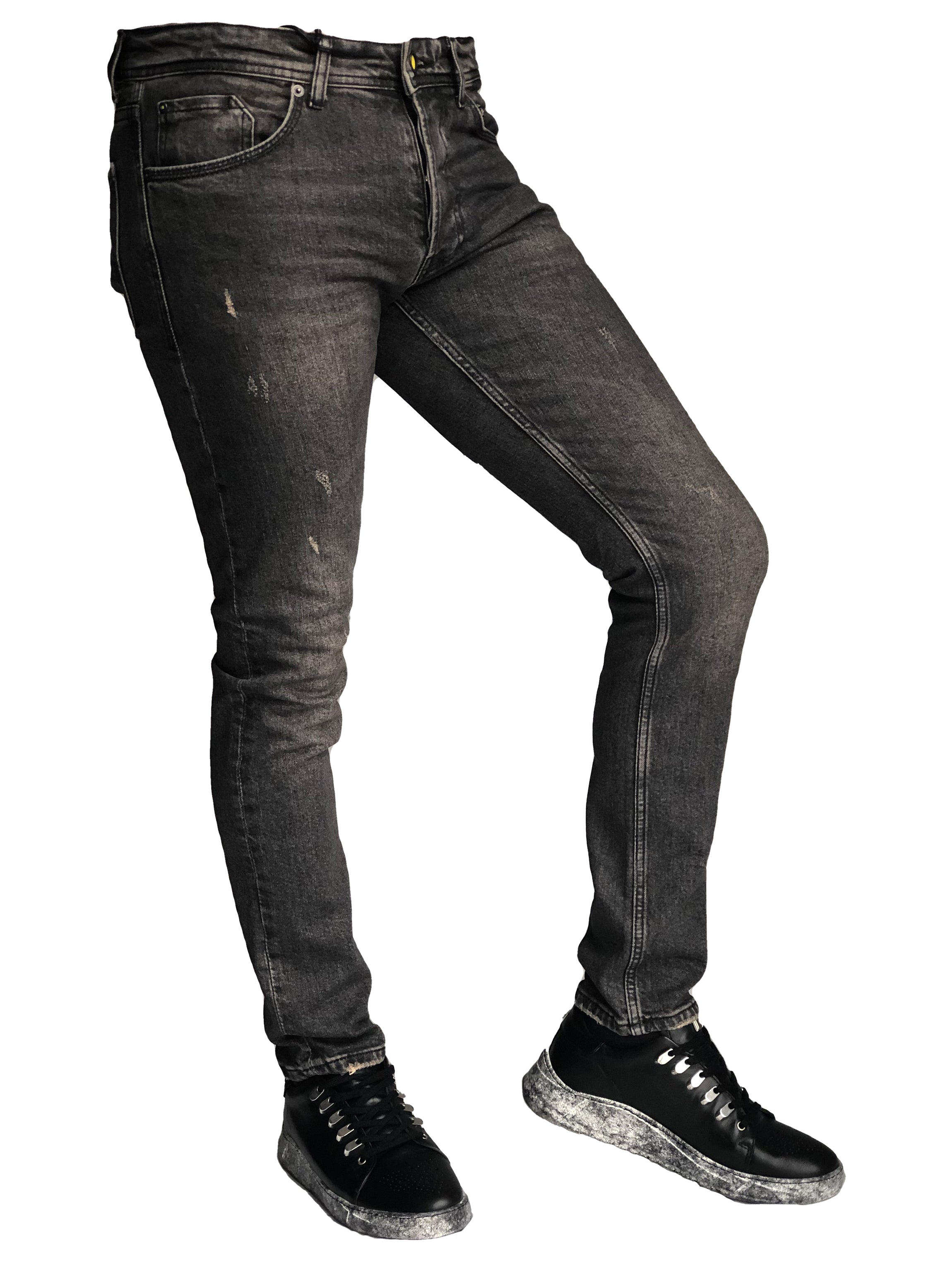 Slim Fit Mens Jeans Black Cotton 7281