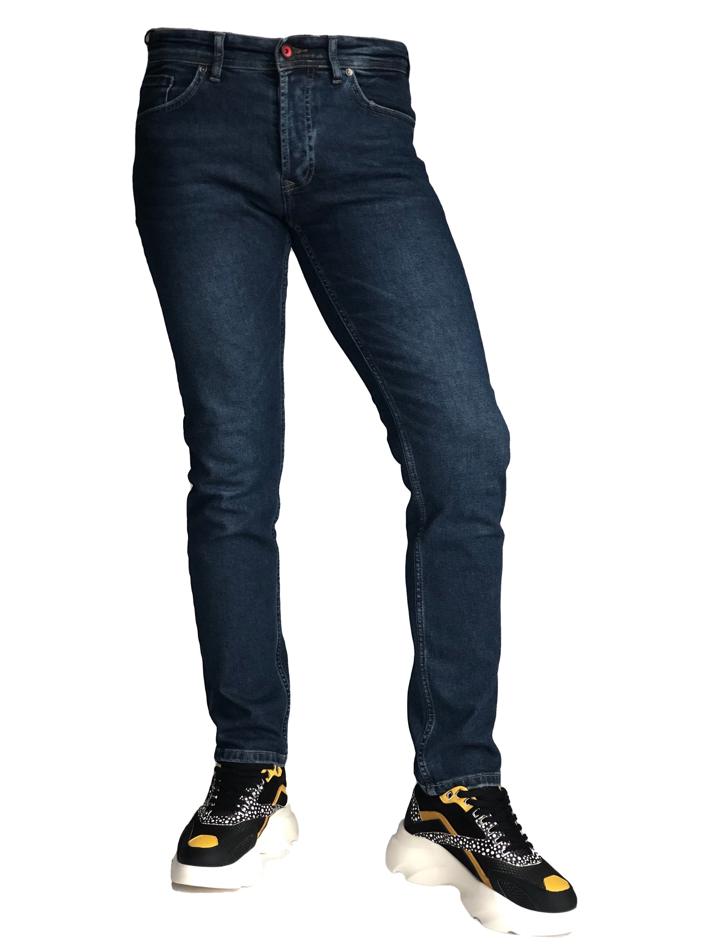 Slim Fit Mens Jeans Blue Cotton 7302
