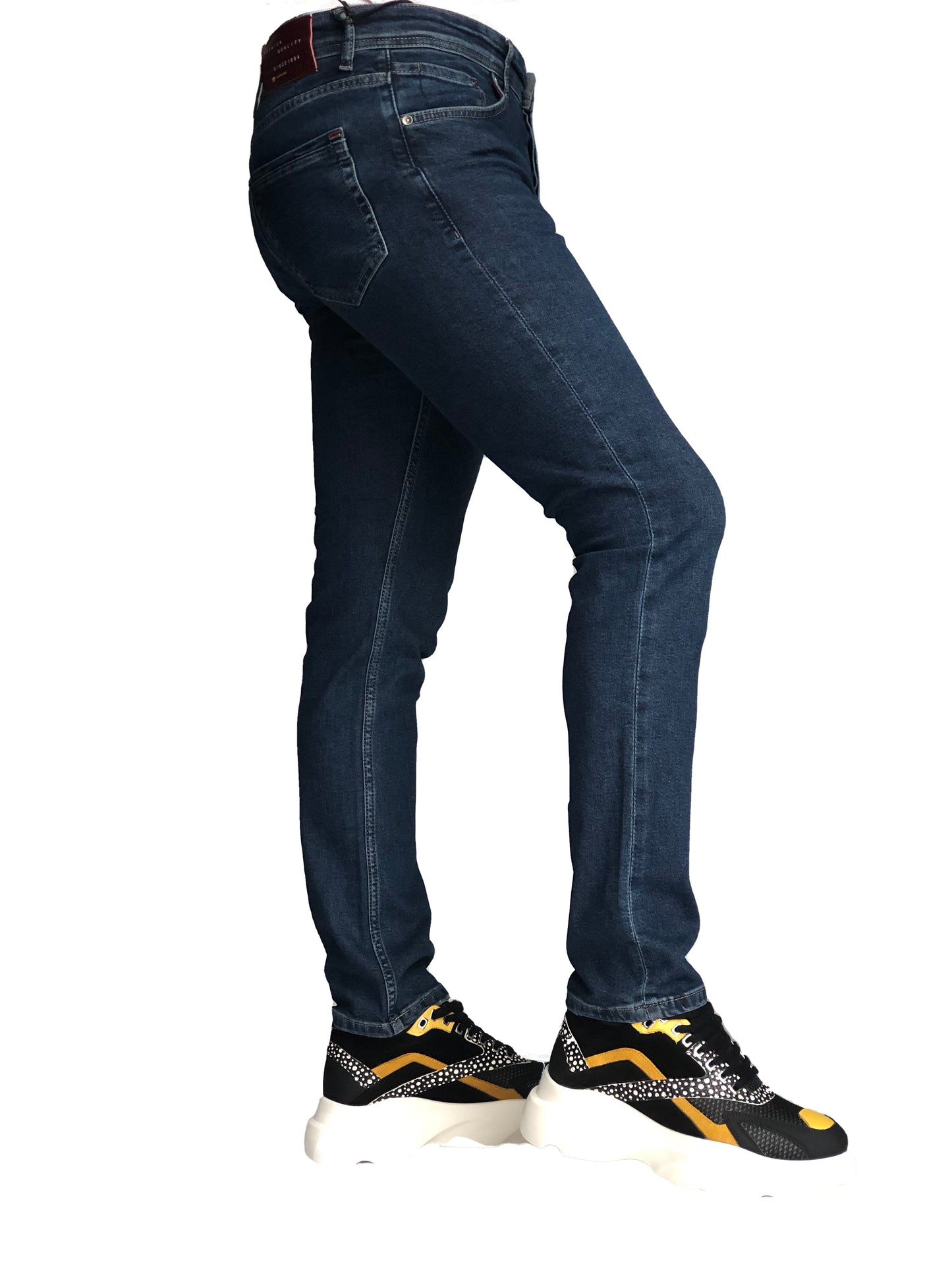 Slim Fit Mens Jeans Blue Cotton 7302