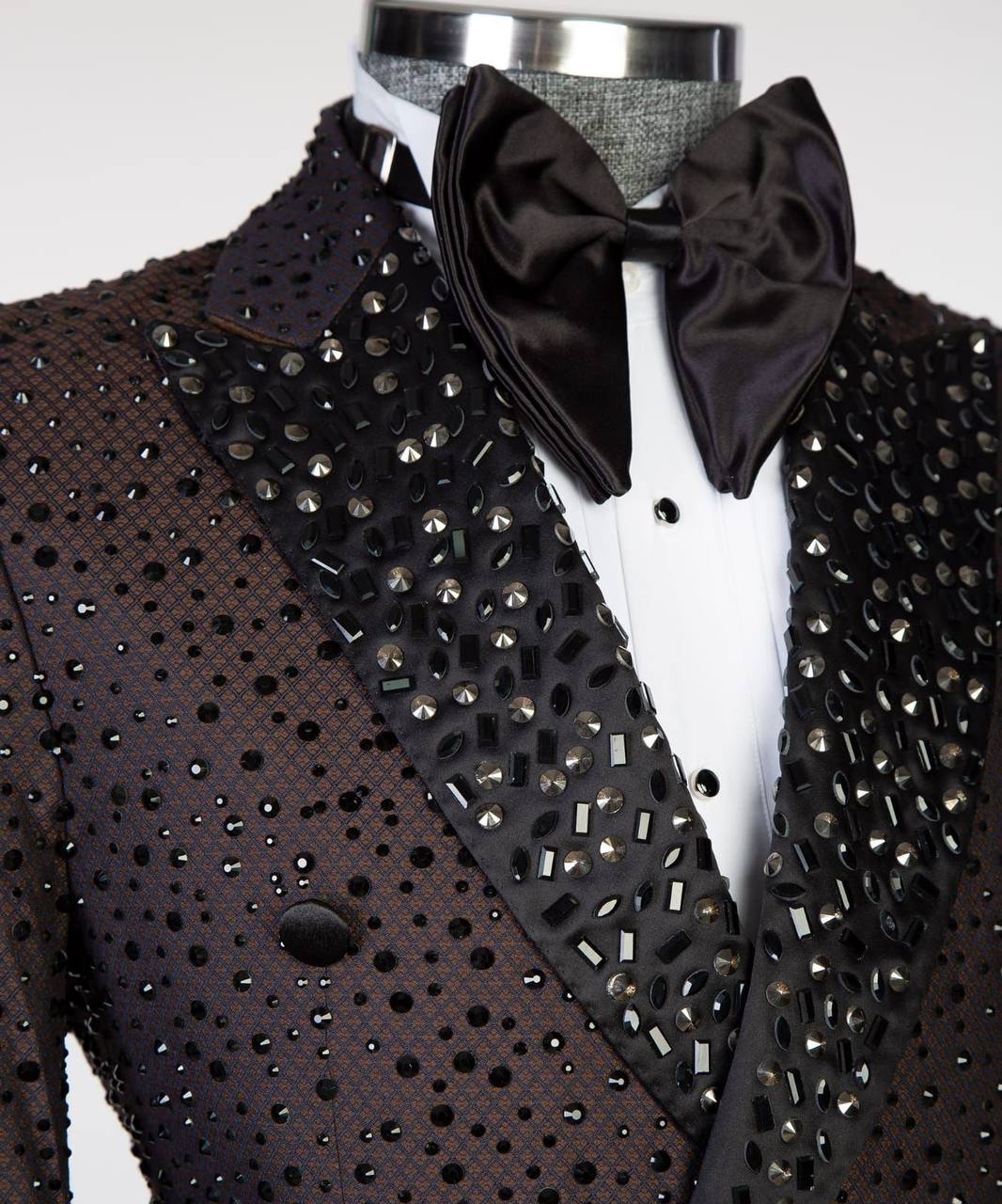 Men's 2 Piece Brown Tuxedo Double Breasted Shiny