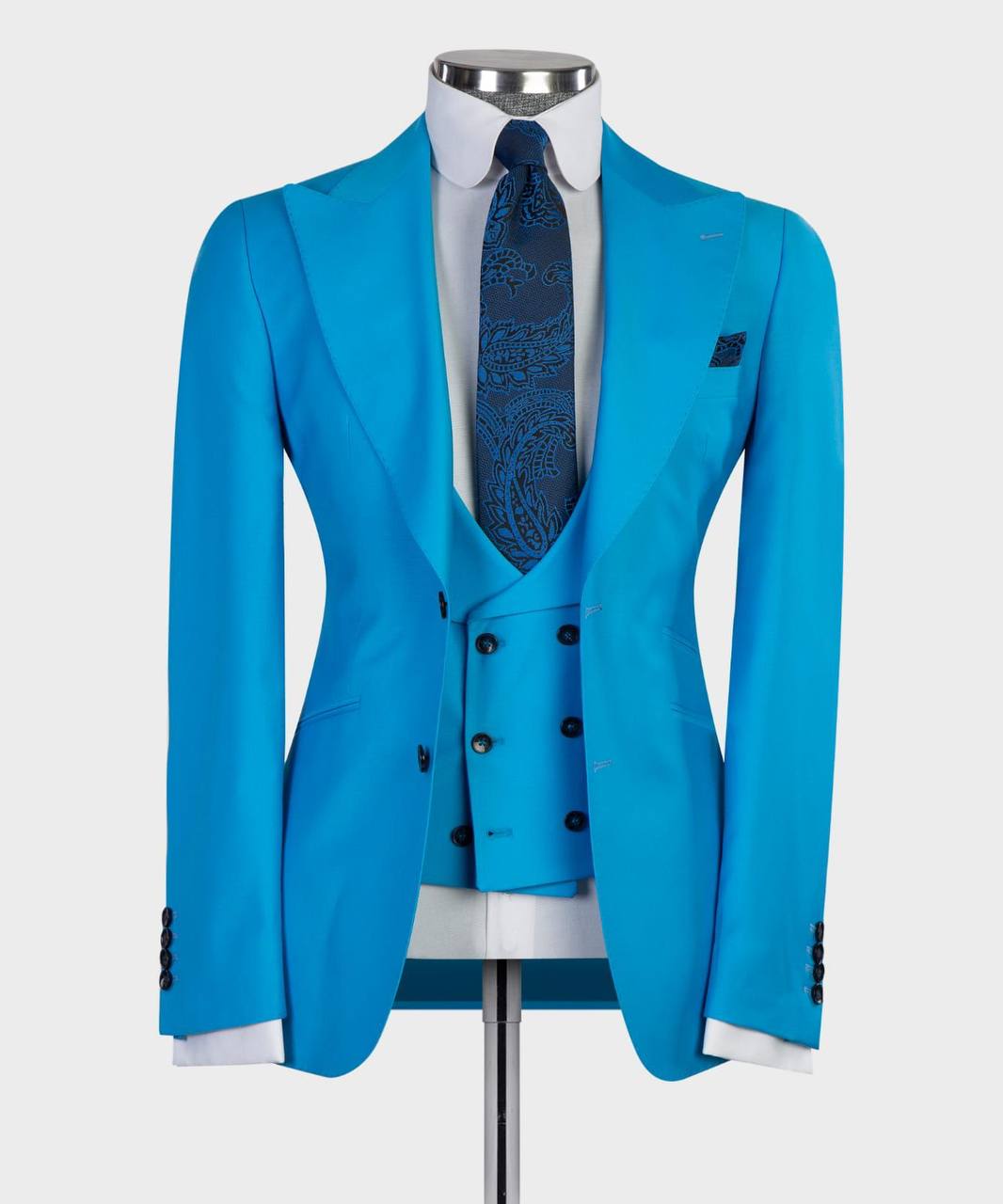 Herren Dreiteiler Anzug in Klassischem Blau