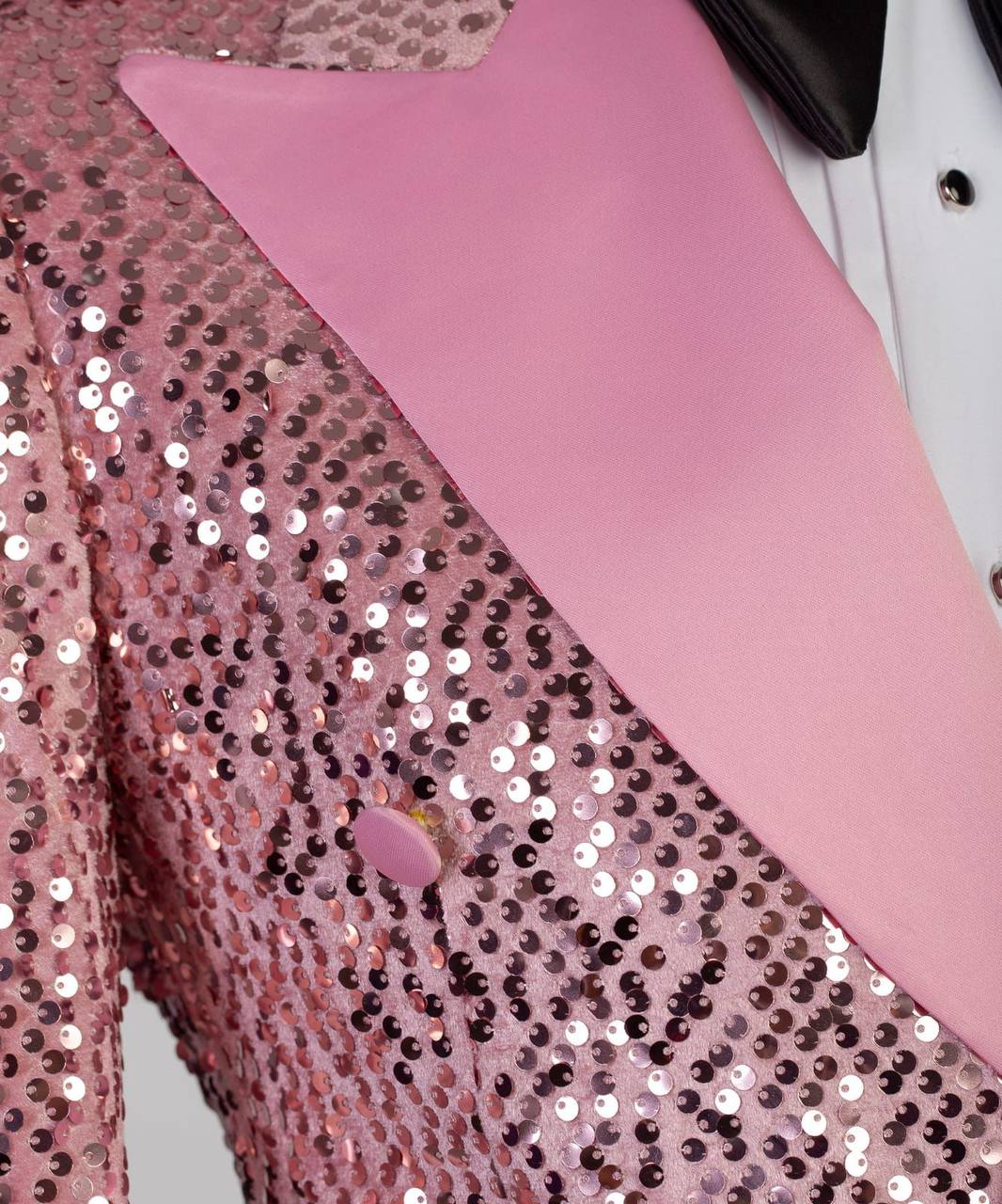 Men's 2 Piece Sequin Pink Tuxedo Suit