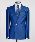 Men's 2 Piece Double Breasted Blue Suit