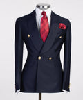 Men's 2 Piece Double Breasted Navy Suit