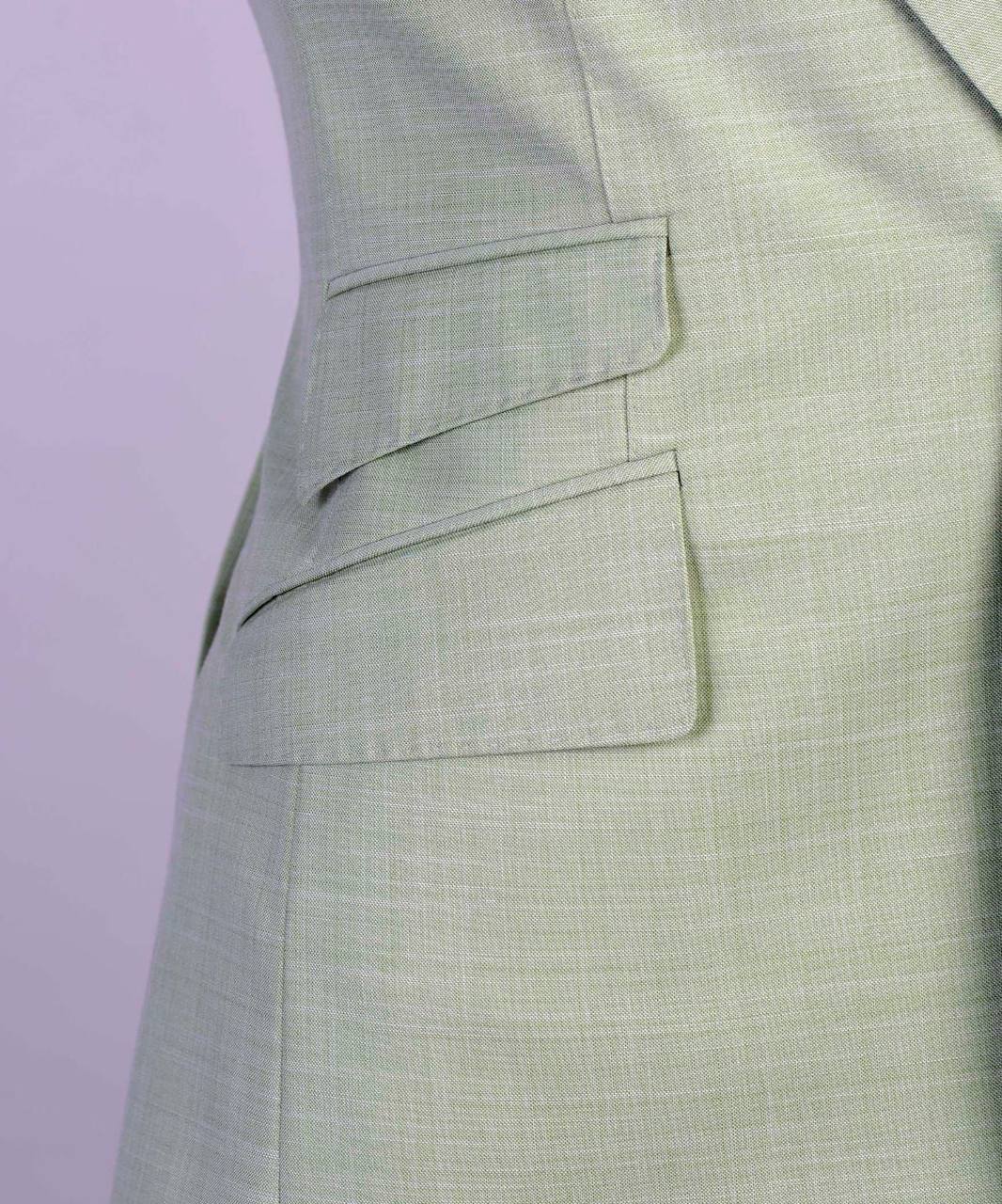 3 pièces pour hommes, simple boutonnage, costume vert, revers en pointe, idéal pour mariage, affaires, bal, célébrations, fêtes, USP 