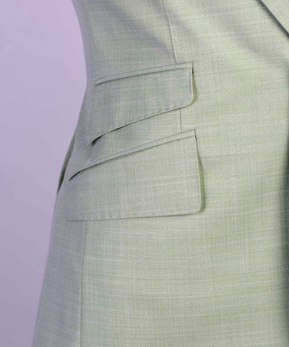 3 pièces pour hommes, simple boutonnage, costume vert, revers en pointe, idéal pour mariage, affaires, bal, célébrations, fêtes, USP 