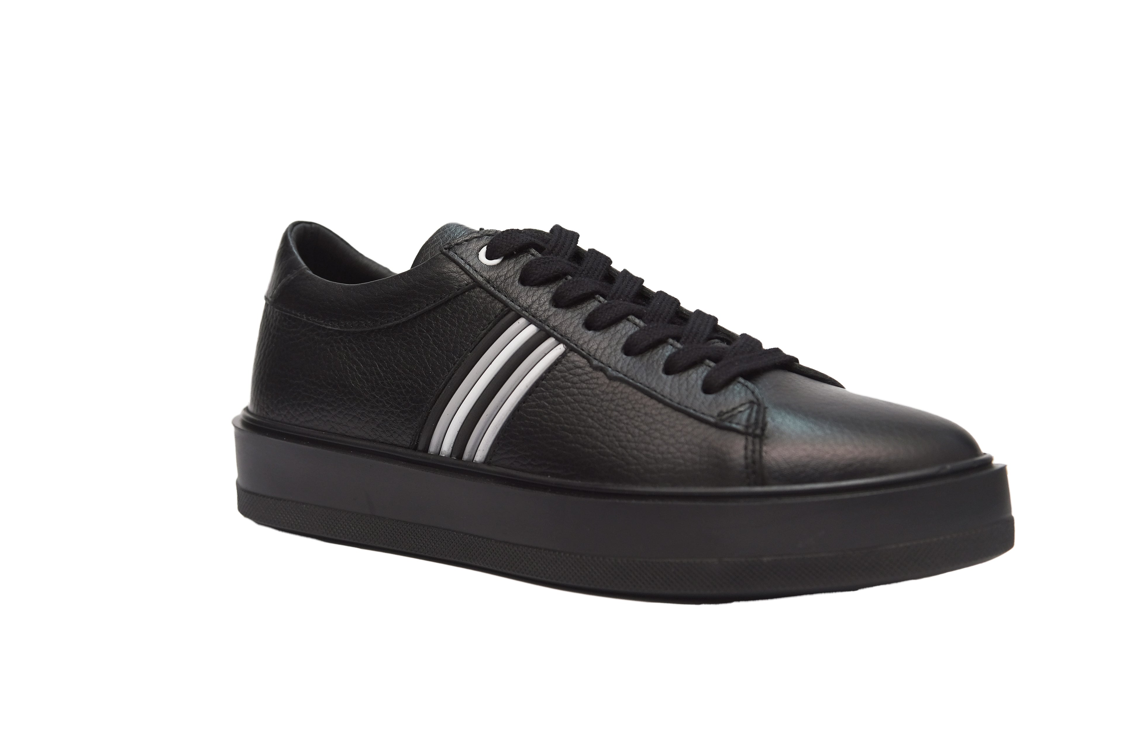 Freizeitschuhe, handgemacht, bequem, echtes Leder Herrenschuhe 9743 Schwarz