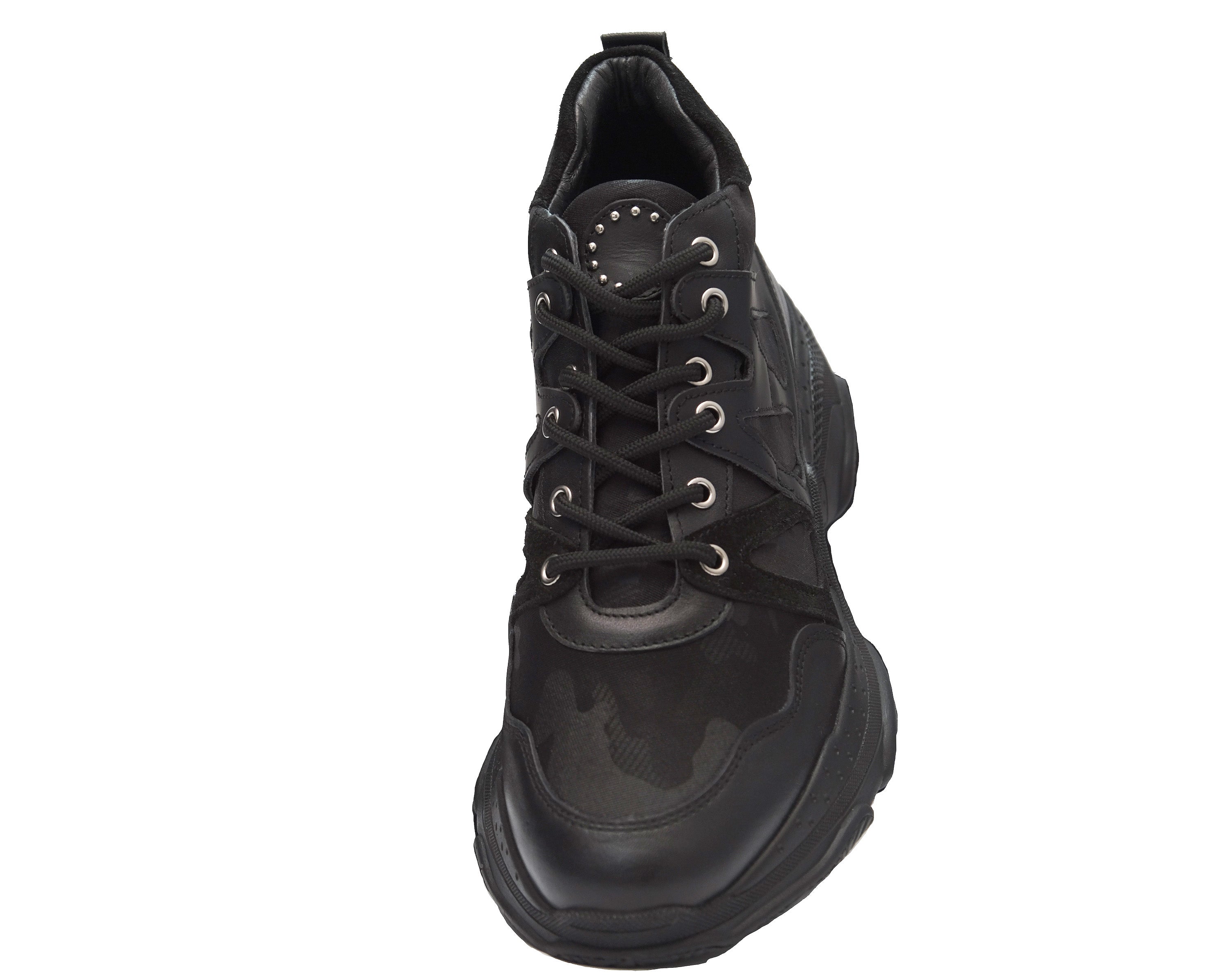 Casual Handmade ,Genuine Leather inline, Light Sole Mens Boots 11038-1 Black