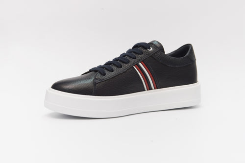 Casual, Handmade, Comfortable, Genuine Leather Mens Shoes 9743 Navy Blue