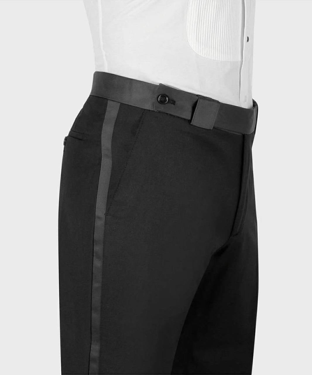 Men's Tuxedo 3 Piece Belted Black and Gold