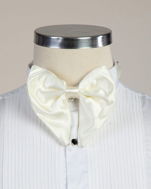 Beige Satin Big Plain Bow Tie, Best For Wedding or Celebration Suits / Tuxedos