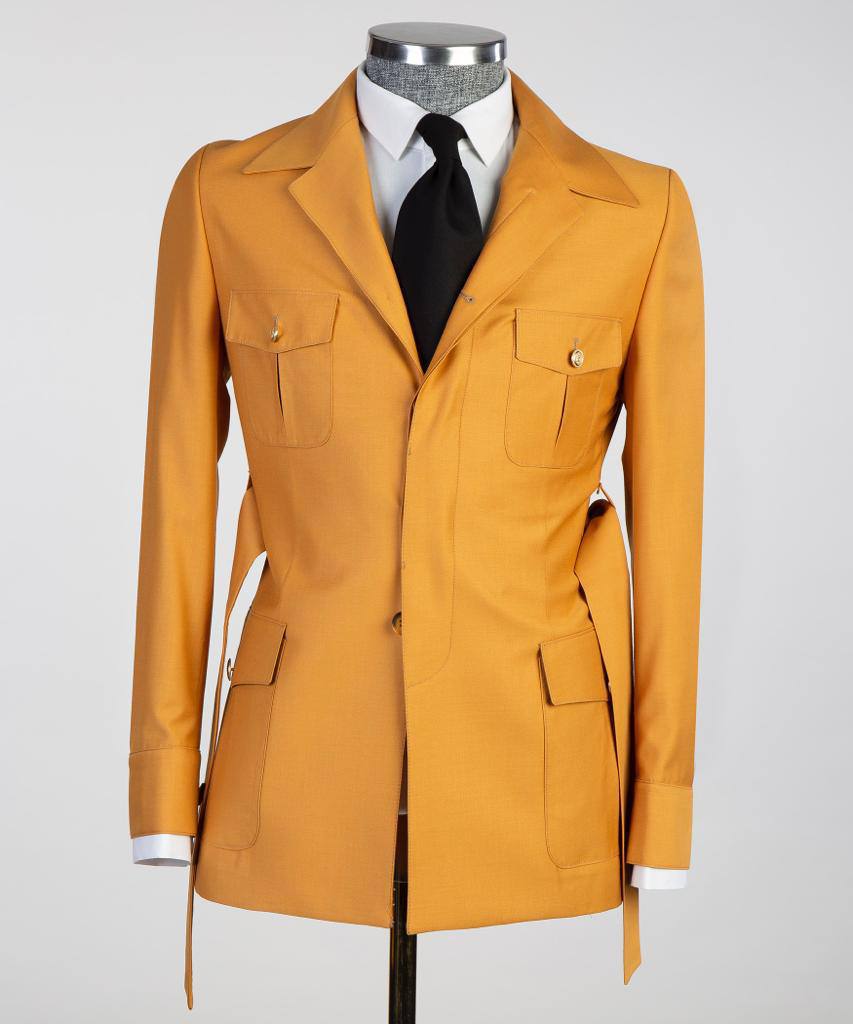 Men's 2 Piece Yellow Safari Suit