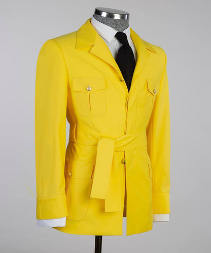 Men's 2 Piece Yellow Safari Suit