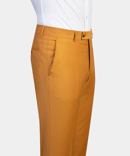 Men's 2 Piece Suit, Yellow, Belted Design, Costume, Blazer with Pockets
