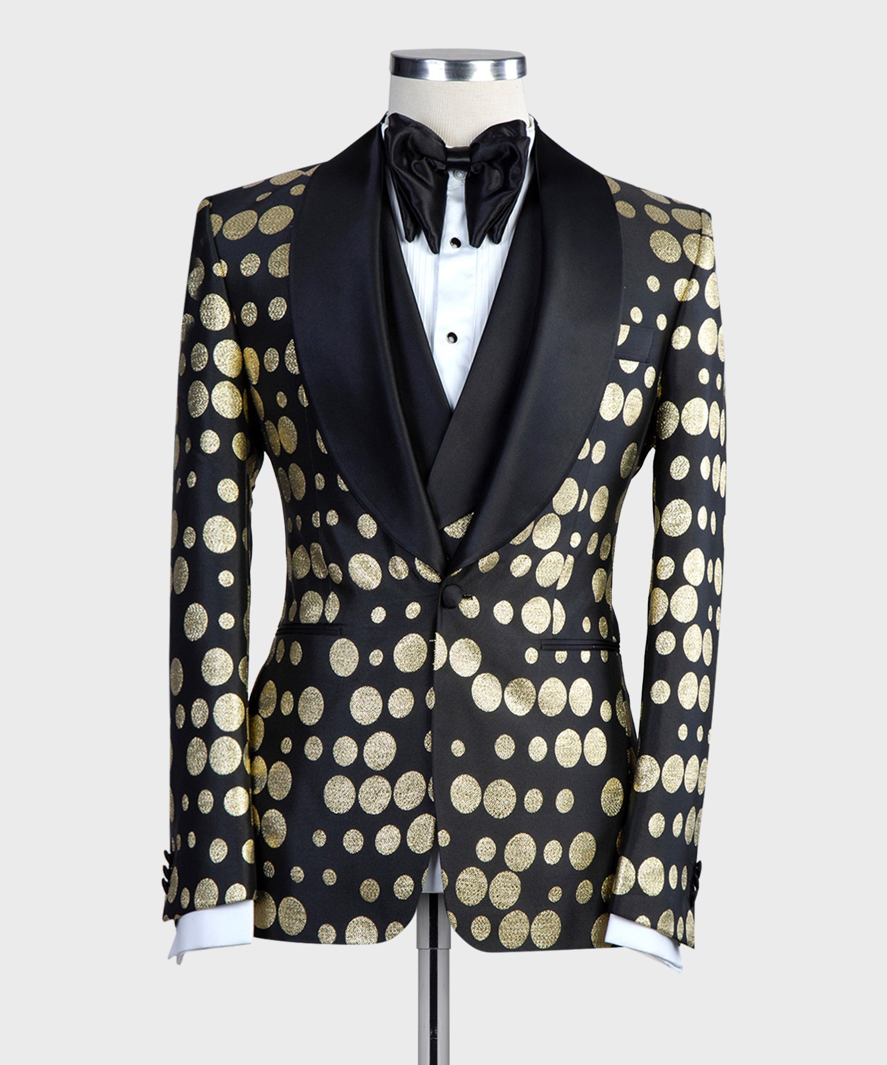 Mens Vested Polka Dot Tuxedo in Royal main image 0