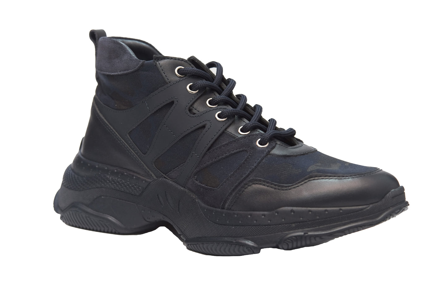 Chaussures pour hommes, décontractées, faites à la main, en cuir véritable, semelle légère, 11038, bleu marine