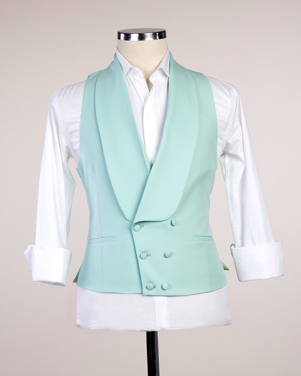 Gilet pour homme avec revers châle -Turquoise,Waistcote 