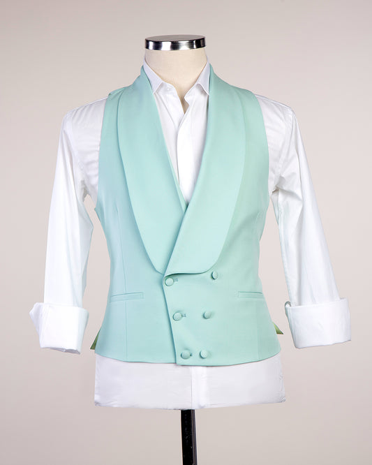 Gilet pour homme avec revers châle -Turquoise,Waistcote 