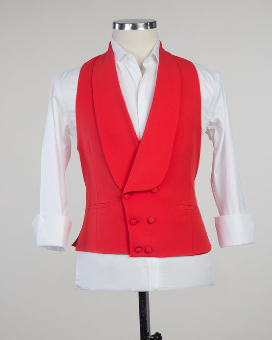 Gilet pour homme avec revers châle, gilet - rouge 