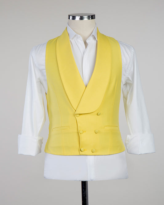 Gilet pour homme avec revers châle, gilet - jaune 