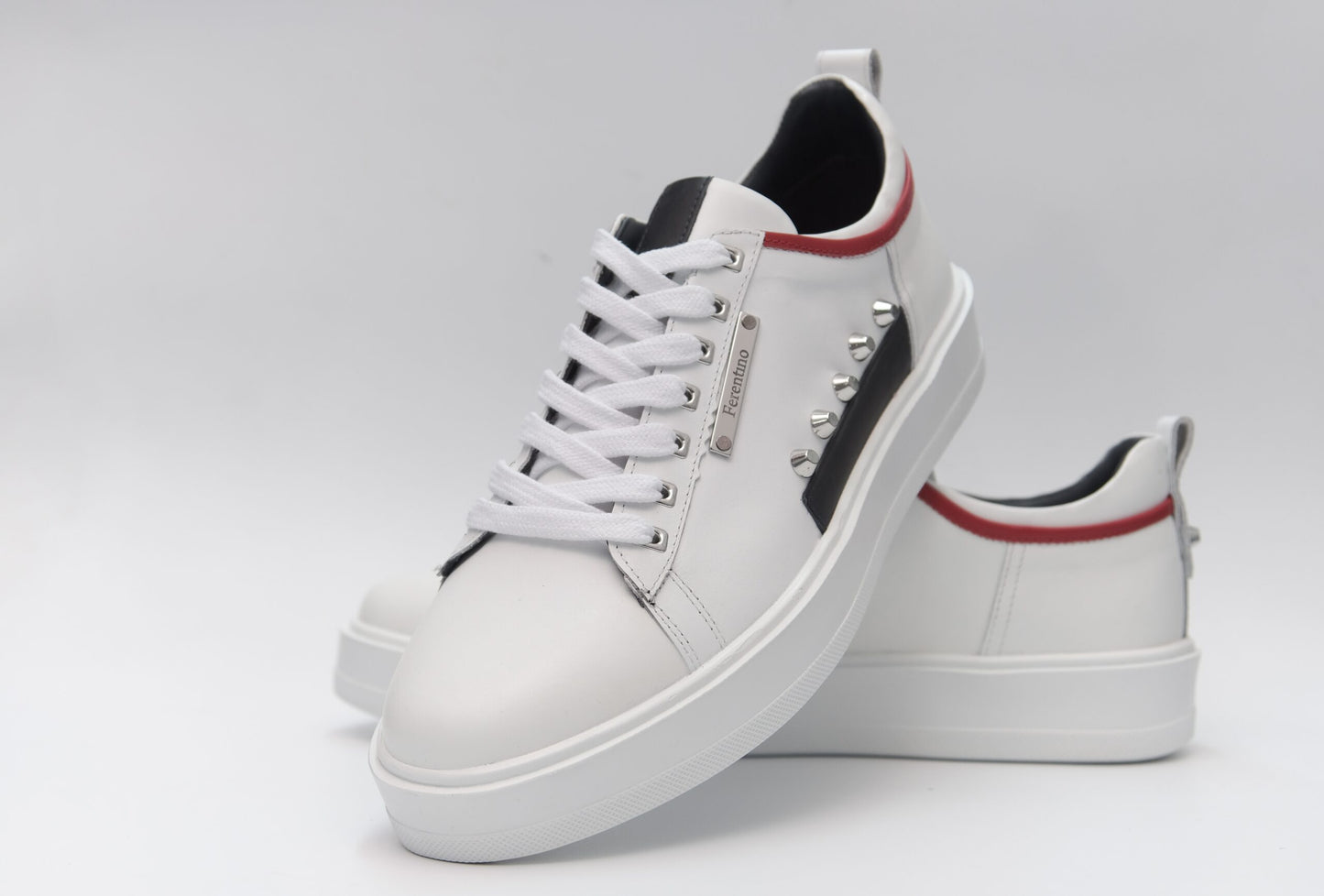 Casual, Handmade ,Genuine Leather Mens Shoes 12336 white/blue